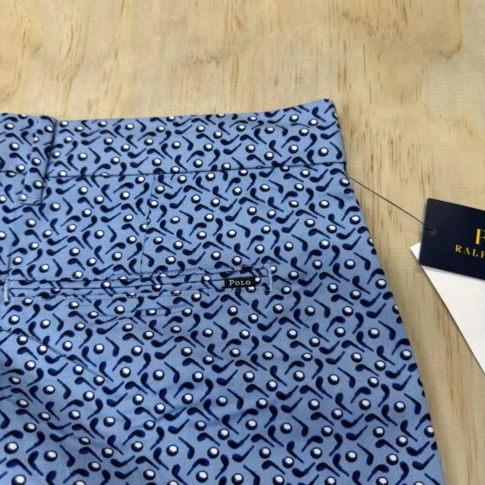 NEW Polo Ralph Lauren Performance Golf Tailored Fit Shorts Flat Front Blue sz 34